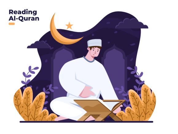 Download Muslim Person Reading Holy Quran - Premium Resources