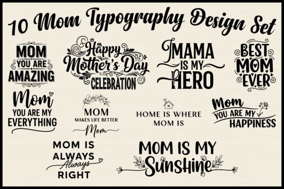 Download 10 Mom Typography Quote SVG Bundle - Premium Resources