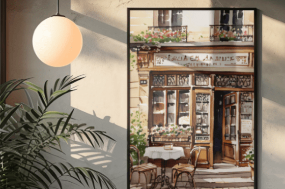 Download Watercolor European Café Facades Collect - Premium Resources