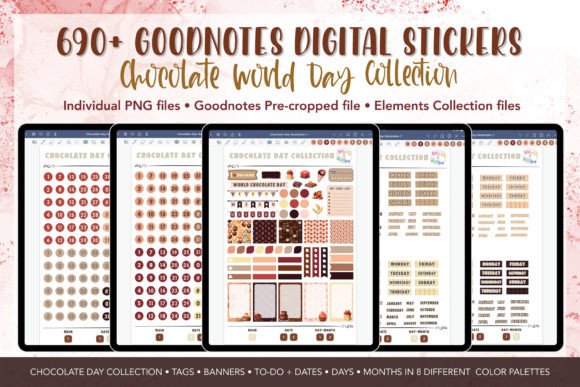 Download Chocolate Digital Planner Sticker Bundle - Chocolate Collection