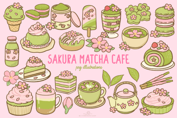 Download Kawaii Sakura Matcha Cafe Clipart - Cafe Collection