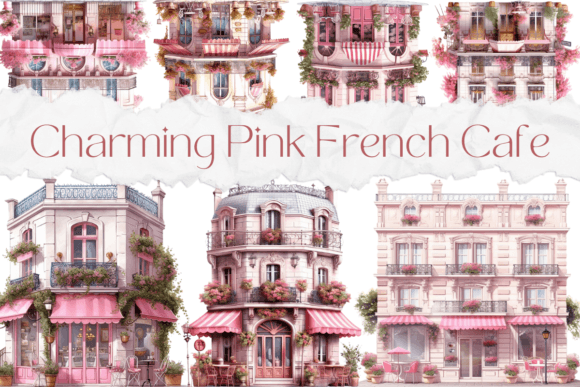Download Charming Pink French Cafe - Cafe Collection